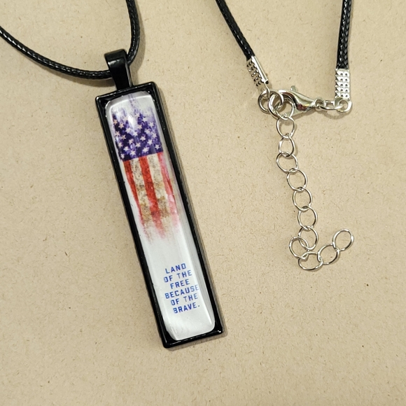 LAND OF THE FREE Vertical Pendant Necklace - Picture 3 of 9